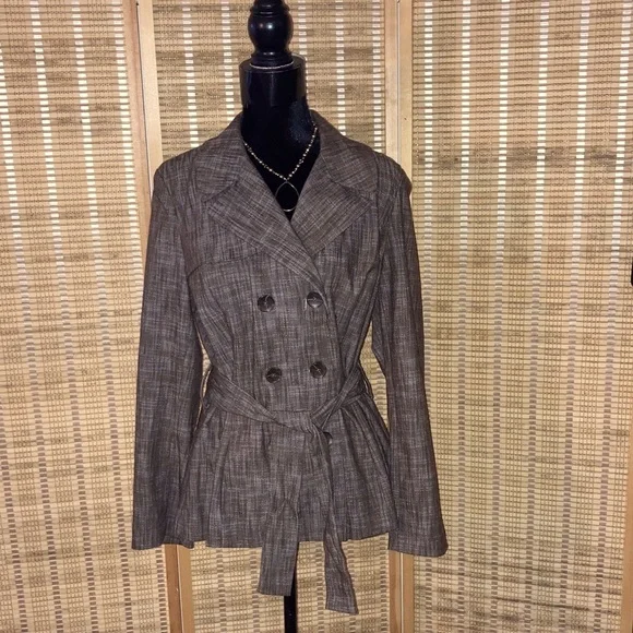 Sandro/ Women’s Brown Belted Double Breasted Blazer/Jacket - Size Large - Picture 1 of 11
